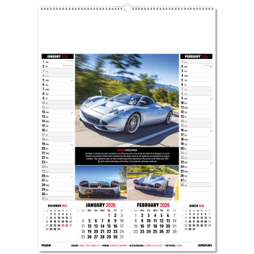 Supercars Memo Wall Calendar